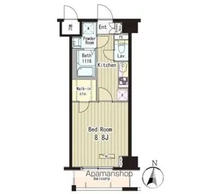 フォンターナ入谷【5階】の間取り