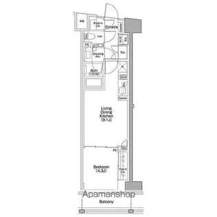 ザ・パークハビオSOHO代々木公園【2階】の間取り
