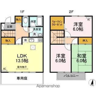 徳島県鳴門市撫養町黒崎字松島【テラスハウス】の間取り