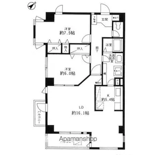 APARTMENT HOUSE T2【2階】の間取り