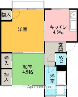 平成ハイツ2号館【405号室】の間取り