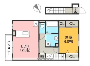 ボナール朝倉西町【2階】の間取り