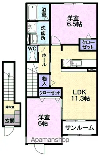 オークガーデンB【2階】の間取り