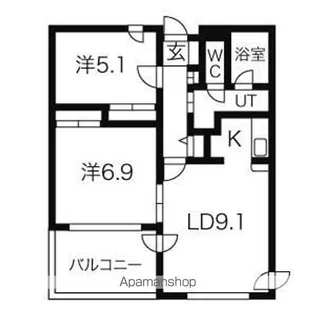 クリオパレス青葉 弐番館【1002号室】の間取り