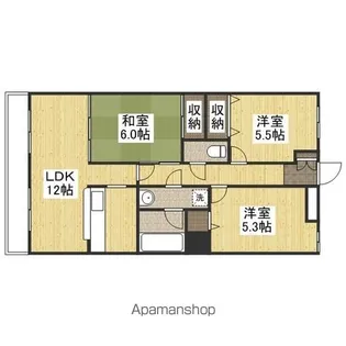 ローズハイツ竜操【3階】の間取り