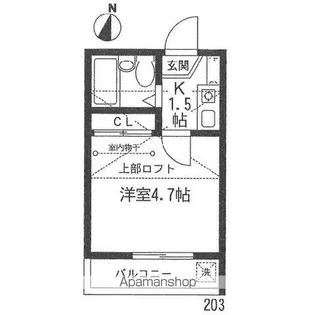 フローラ II【203号室号室】の間取り