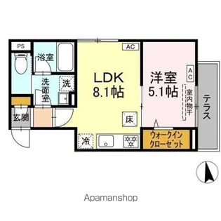 セレスティア北加平【1階】の間取り