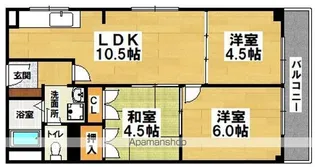 南堺ハイツ1号館【401号室】の間取り