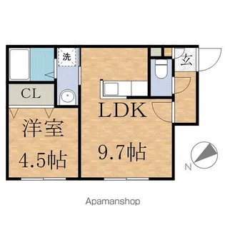 ドライエポック東野幌【206号室】の間取り