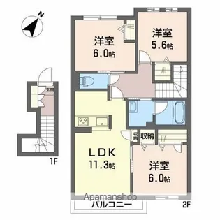 バルビゾン丸亀【2階】の間取り