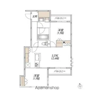 グレイスドミール菅野【2階】の間取り