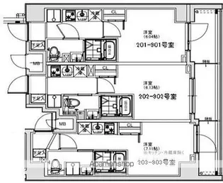 SーRESIDENCE横濱阪東橋【4階】の間取り