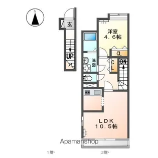 ベース新田南【202号室】の間取り