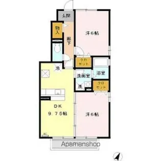 RoseCourt笹ヶ根【1階】の間取り