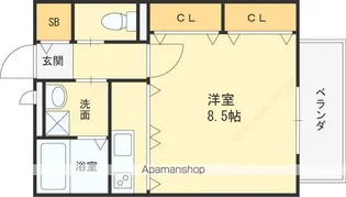 グランドール池島【107号室号室】の間取り