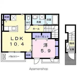 埼玉県熊谷市佐谷田【アパート】の間取り