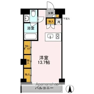 カスタリア目黒鷹番【1階】の間取り