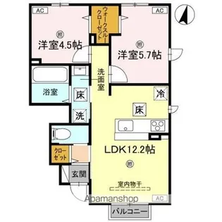 クレスト【1階】の間取り