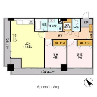 オーシャンビュー壱番館【13階】の間取り