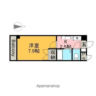 第2コーポ魚半【204号室】の間取り