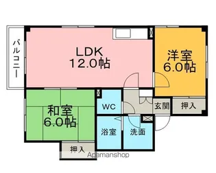サンガーデン旭A棟【1階】の間取り