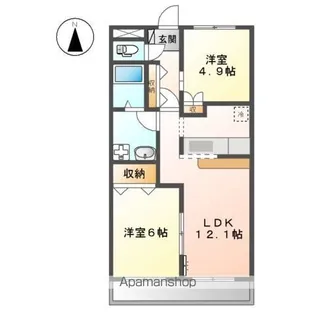 グランディール慶【102号室】の間取り