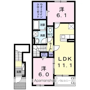 ココメドウ2A【2階】の間取り