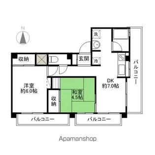 新前橋マンション【5階】の間取り