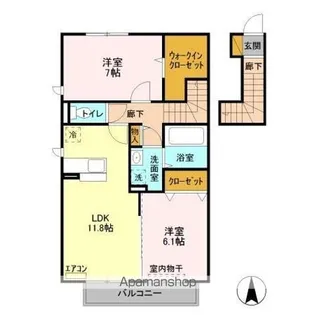 パーク・レジーナ AB【A205号室】の間取り