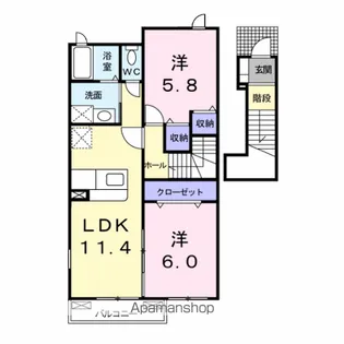ノーブル桜岡【2階】の間取り