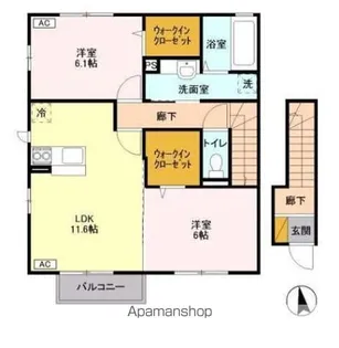ヴィラージュ学園 B【2階】の間取り