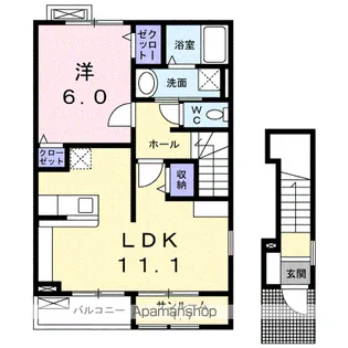 1LDKの間取り画像