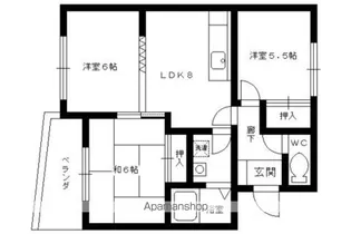 カーサIKUSHIMA【205号室】の間取り