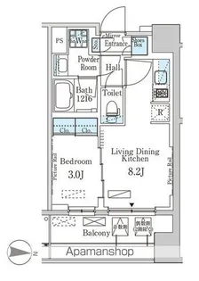 パークアクシス神楽坂・早稲田通り【6階】の間取り