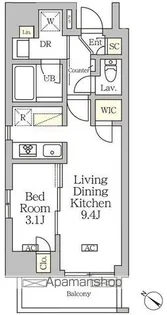 アジールコート松濤【10階】の間取り