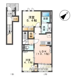 エバープレイス【2階】の間取り