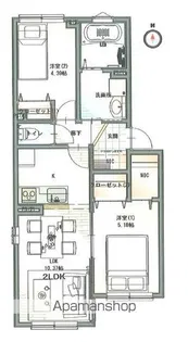 武蔵小金井ハウス【202号室】の間取り