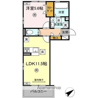 WM新八代 B棟【1階】の間取り