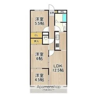 サンコートやしろが丘【303号室】の間取り