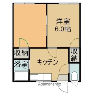 第6サニープレイス【102号室】の間取り