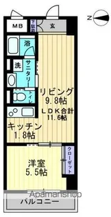 アルファレガロ中央町【8階】の間取り