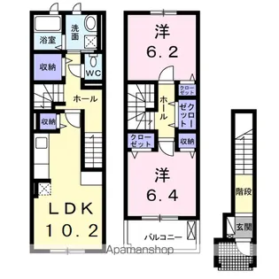 ポルトボヌール Ⅳ【2階】の間取り
