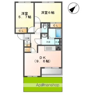 プレッソ リーバ【1階】の間取り