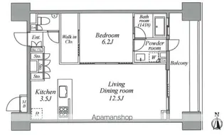 レジディア芝浦KAIGAN【6階】の間取り