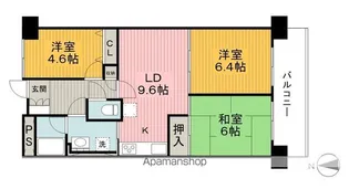 オリエント豊中アーバンライフ【406号室】の間取り