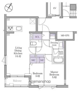 イプセ白金【2階】の間取り
