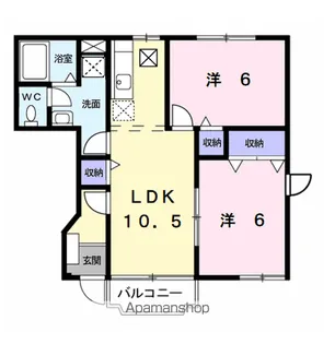 ソフィーシアB【1階】の間取り