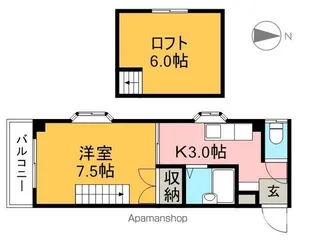 ドミール葛島【4階】の間取り