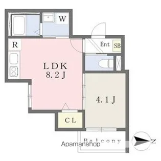 1LDKの間取り画像