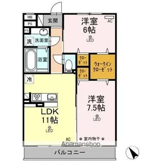ラ・ピーノ 5【3階】の間取り